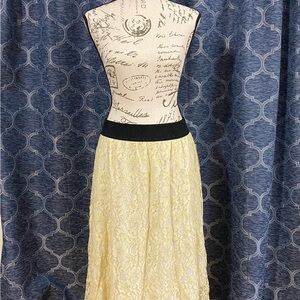 LuLaRoe Yellow Lace A-Line Skirt